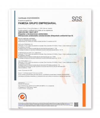 CERTIFICACION ISO 14021 - %CONTENIDO EN RECI